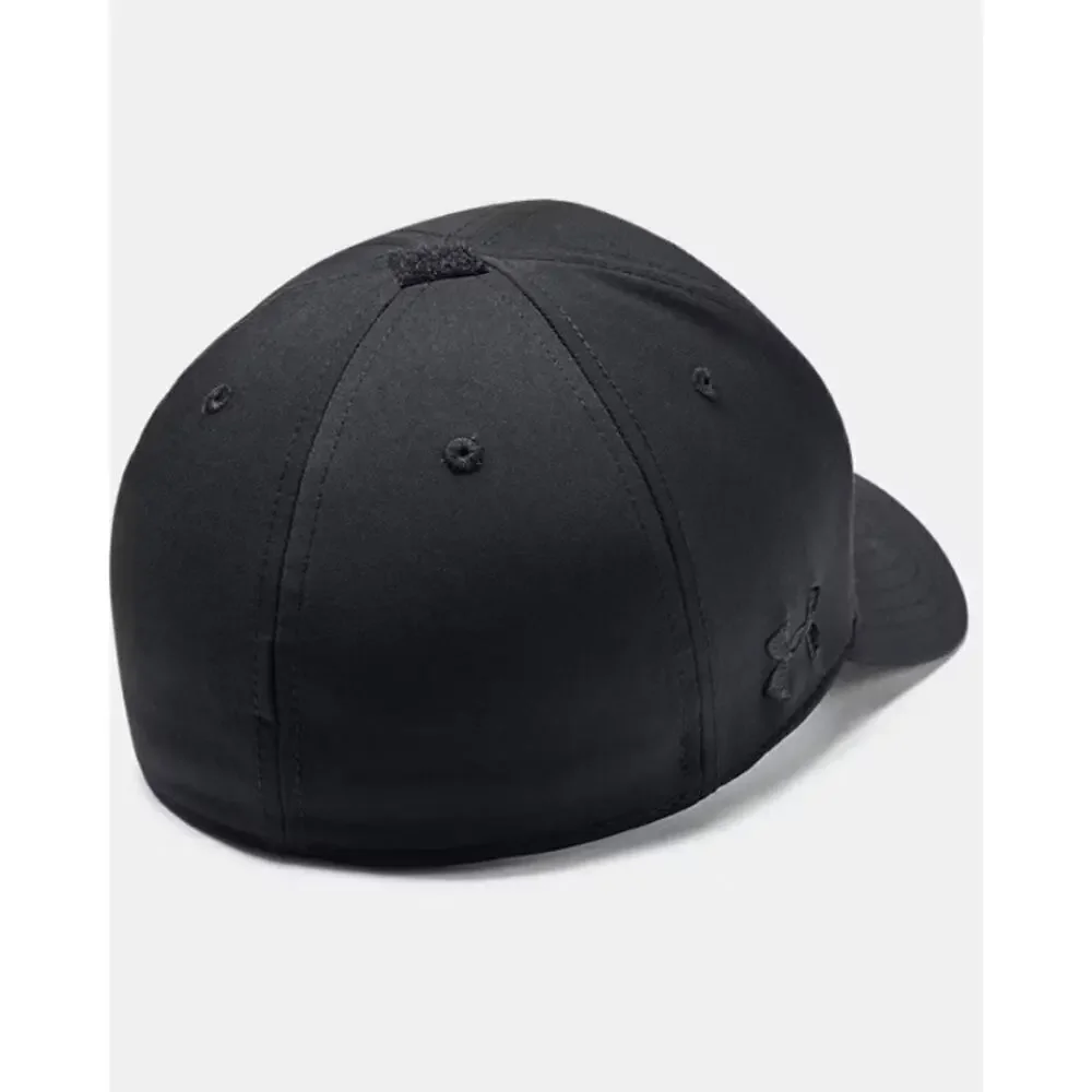 Under Armour Classic Black Fitted Stretch Cap tonal American Flag & Logo L/XL